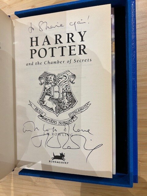 Chamber of Secrets, inscribed title page, in its traycase