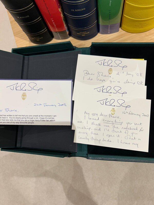 The four pieces of correspondence laid out in a traycase
