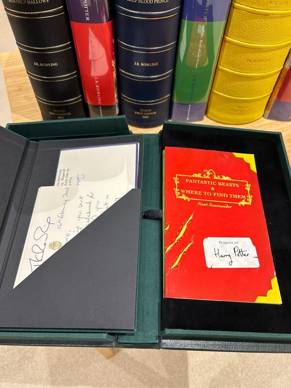 Open traycase with Fantastic Beasts and correspondence